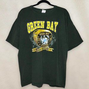 Green Bay Packers Graphic T-Shirt Super Bowl Champions Ring 2011 NFL Size XL
